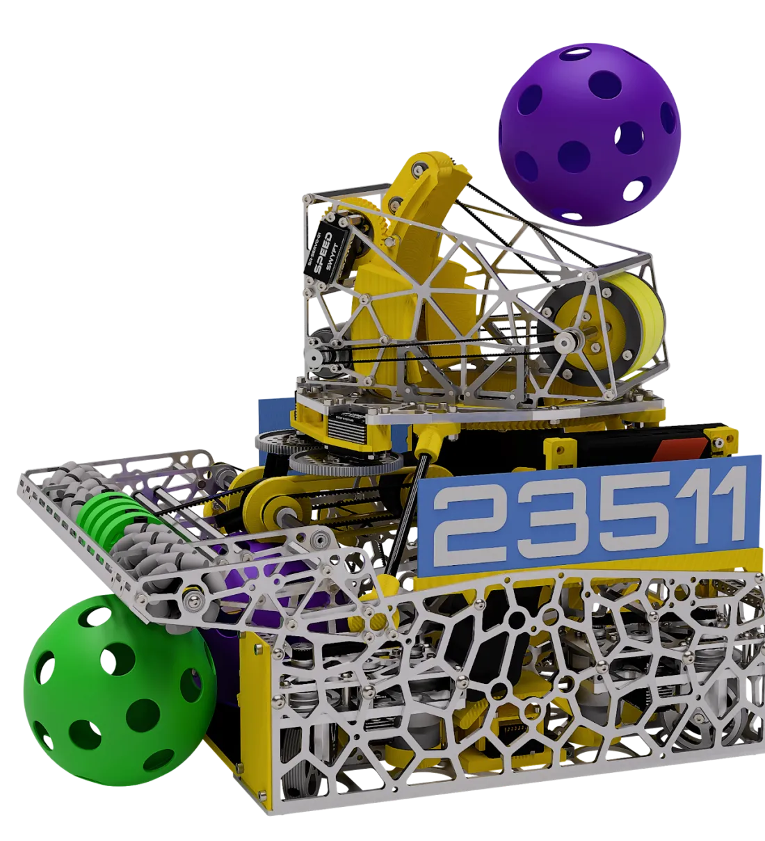 CAD render of Cypher v2 with two game balls